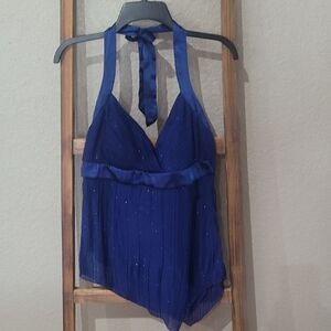 Dressy Blue shimmer tank top.